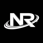 Sleek metallic NR logo design